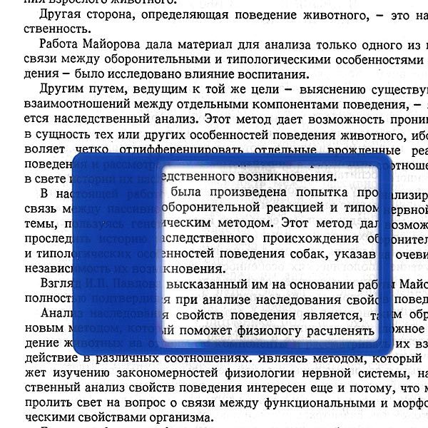 Лупа карманная линза Френеля гибкая (кредитка вертикальная) для чтения