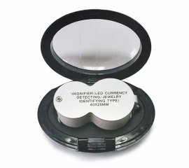 Лупа ювелирная с подсветкой и ультрофиолетом 40x 25mm MG9888