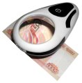 Лупа настольная 5x-60мм с подсветкой + ультрафиолет (7 LED) для проверки купюр MG9008