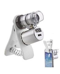 Микроскоп 60х мини с подсветкой и ультрафиолетом для iPhone и других мобильных телефонов (9882-W)