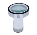 Лупа ручная 10x 80мм с подсветкой 12 LED, ZB-7790-12A