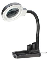 Лупа лампа бестеневая настольная 2x/20x-85мм с подсветкой (40 LED) для чтения и рукоделия с подставкой для ручек